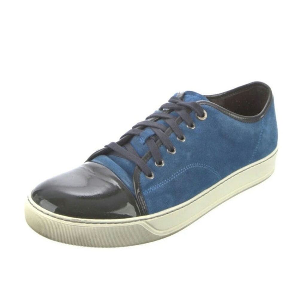 Lanvin Suede Colorblock Lowtop Blue Euro-Chic Luxury Streetwear Sneakers 9
